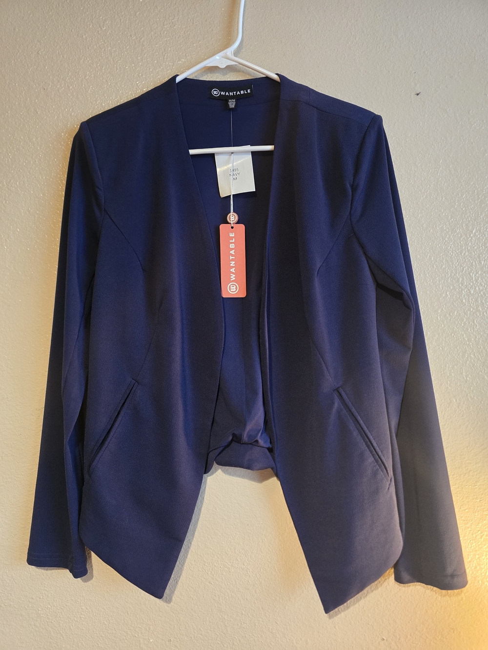 Wantable Stitch Fix Women's Navy Open Front Blazer Jacket